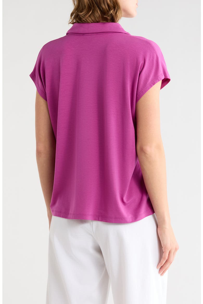 Boxy Johnny Collar Jersey Top, Alternate, color, GRAPE
