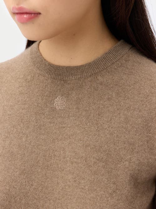 Gobi Mongolian Cashmere Elbow-length Sleeve Cashmere Sweater In Brown