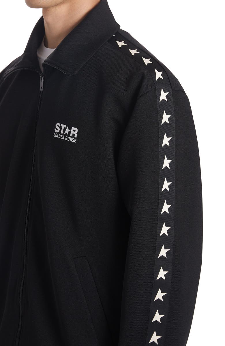 Golden Goose Star Logo Track Jacket, Alternate, color, Black