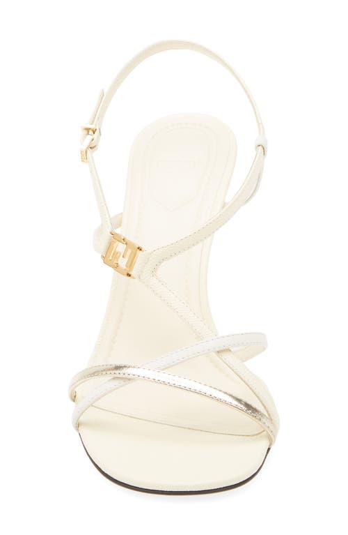 Fendi Ffold Slingback Sandal In White