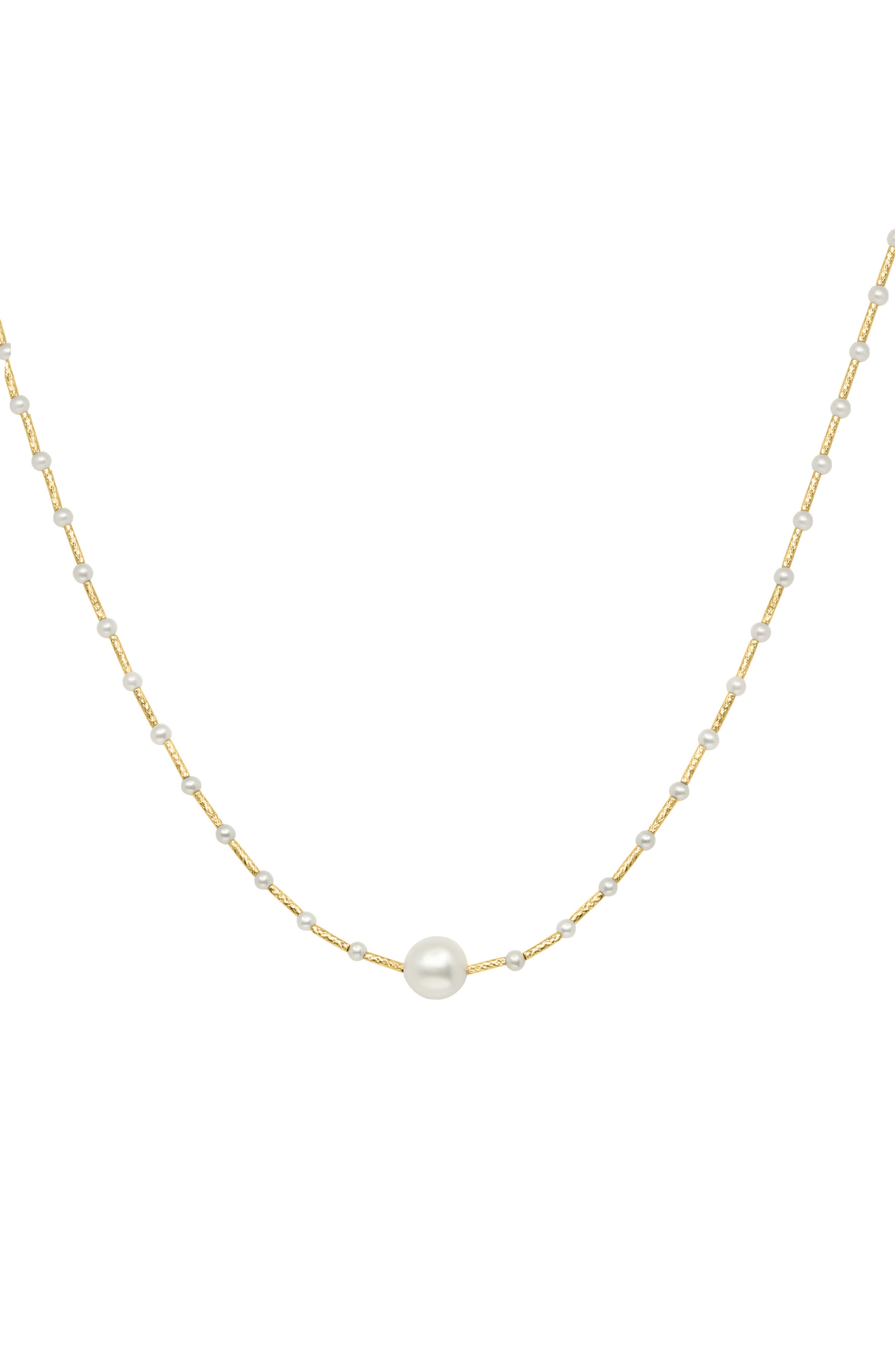 EFFY 14K Gold 2.5-8.5mm Freshwater Pearl Station Necklace