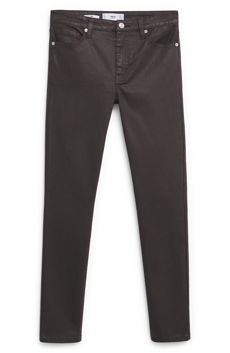 MANGO Isa Coated Ankle Skinny Jeans, Alternate, color,