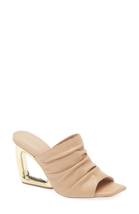Ruched Wedge Sandal (Women)
