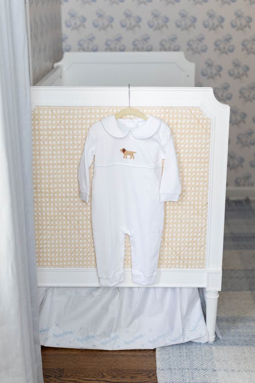 Little English Kids' Crochet Playsuit In Boy Lab