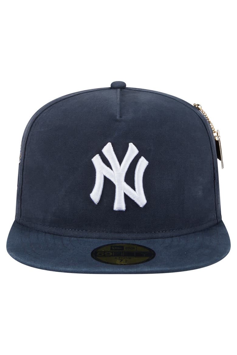 Men's New Era  Navy New York Yankees Championship Side Flag A-Frame 59FIFTY Fitted Hat, Alternate, color, Navy