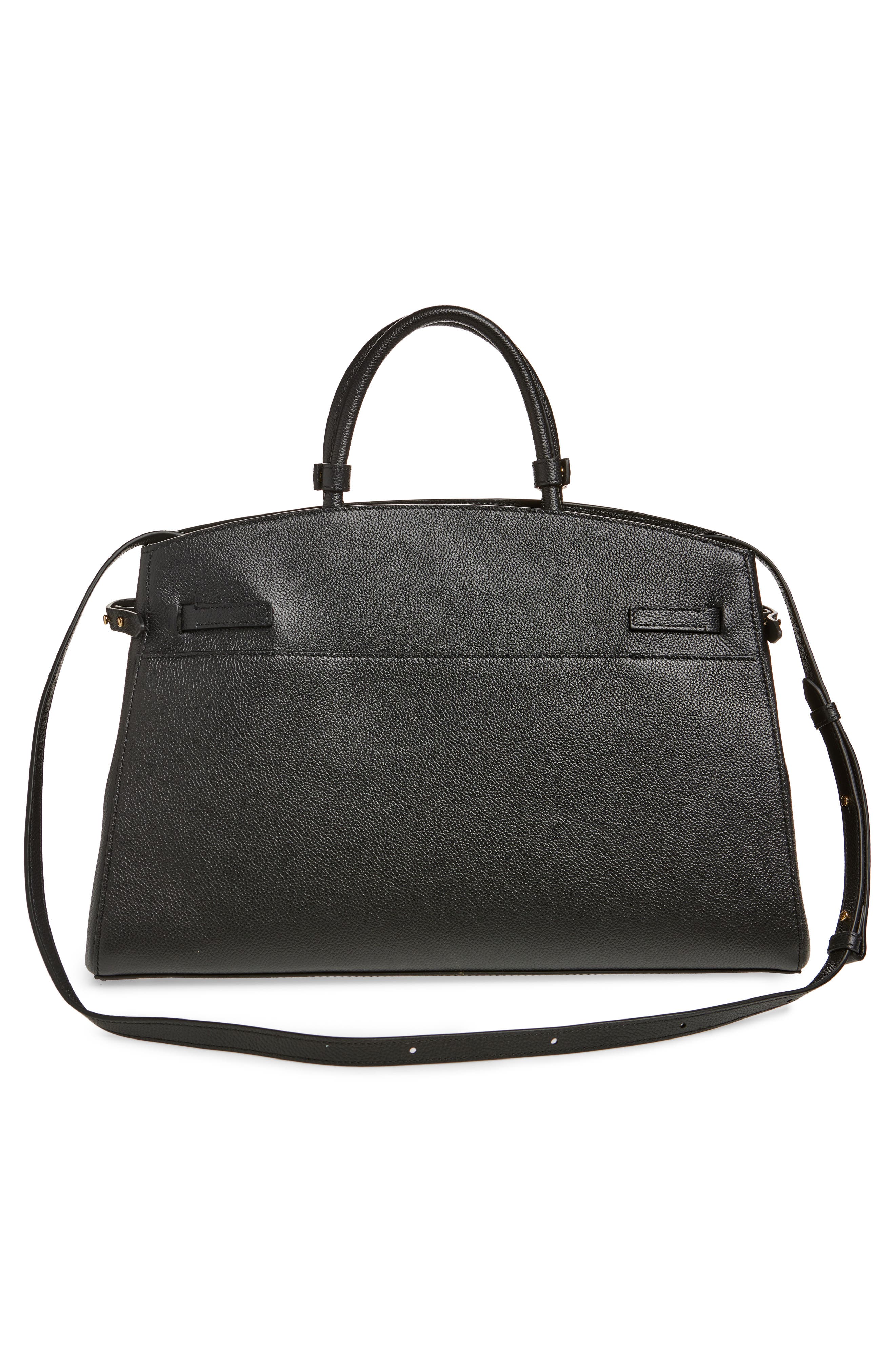 DeMellier New York Leather Satchel, Alternate, color, Black