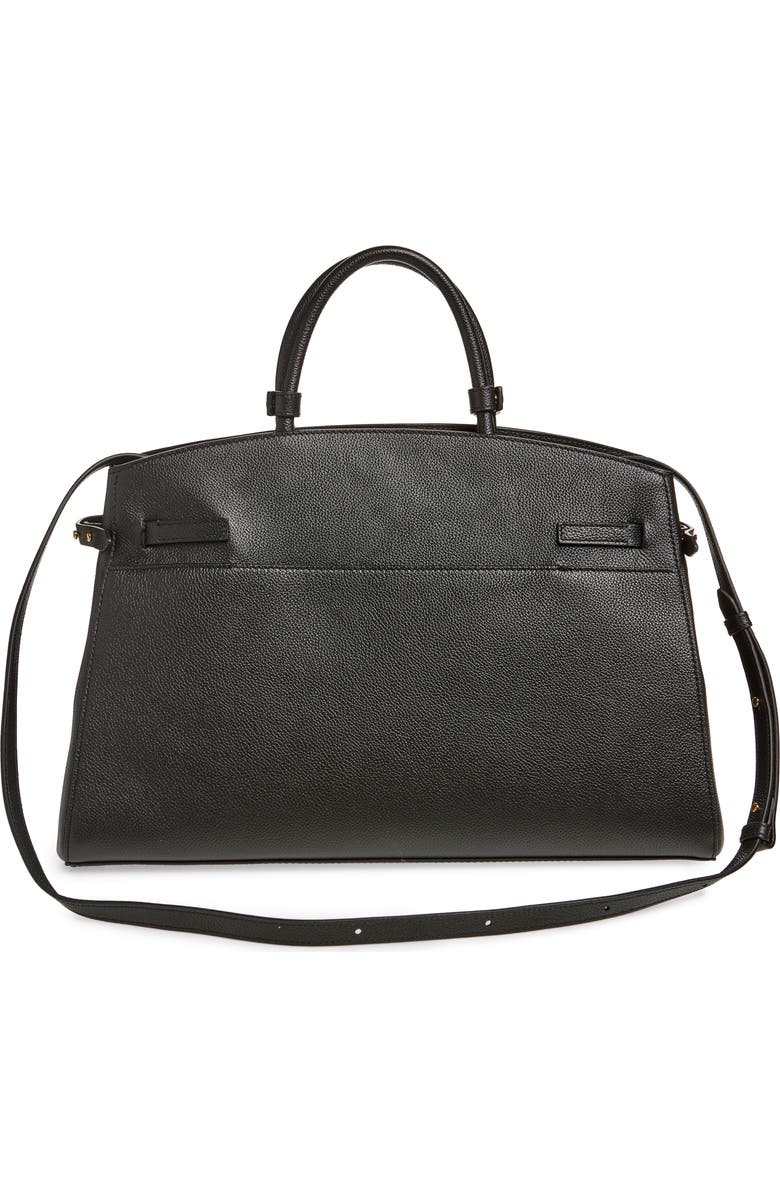 DeMellier New York Leather Satchel, Alternate, color, Black
