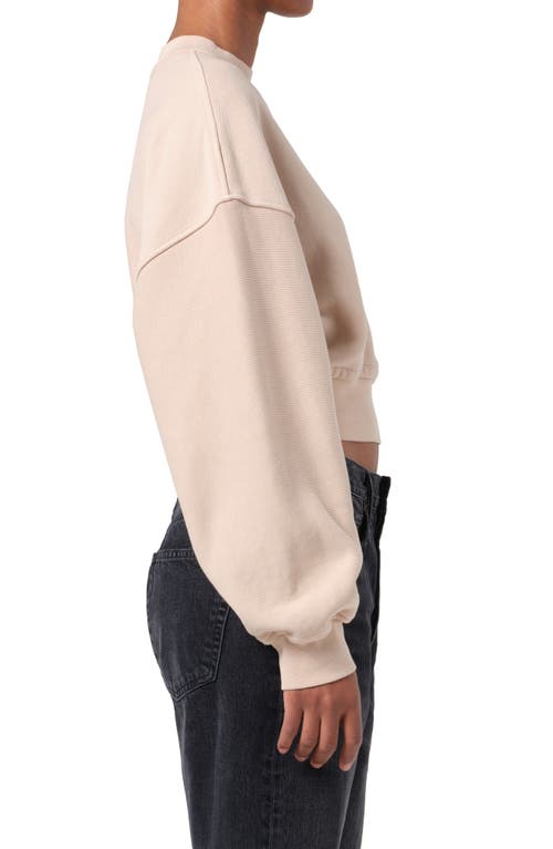 Agolde Kit Shrunken Crewneck Sweater In Wafer (dusty Nude Peach)
