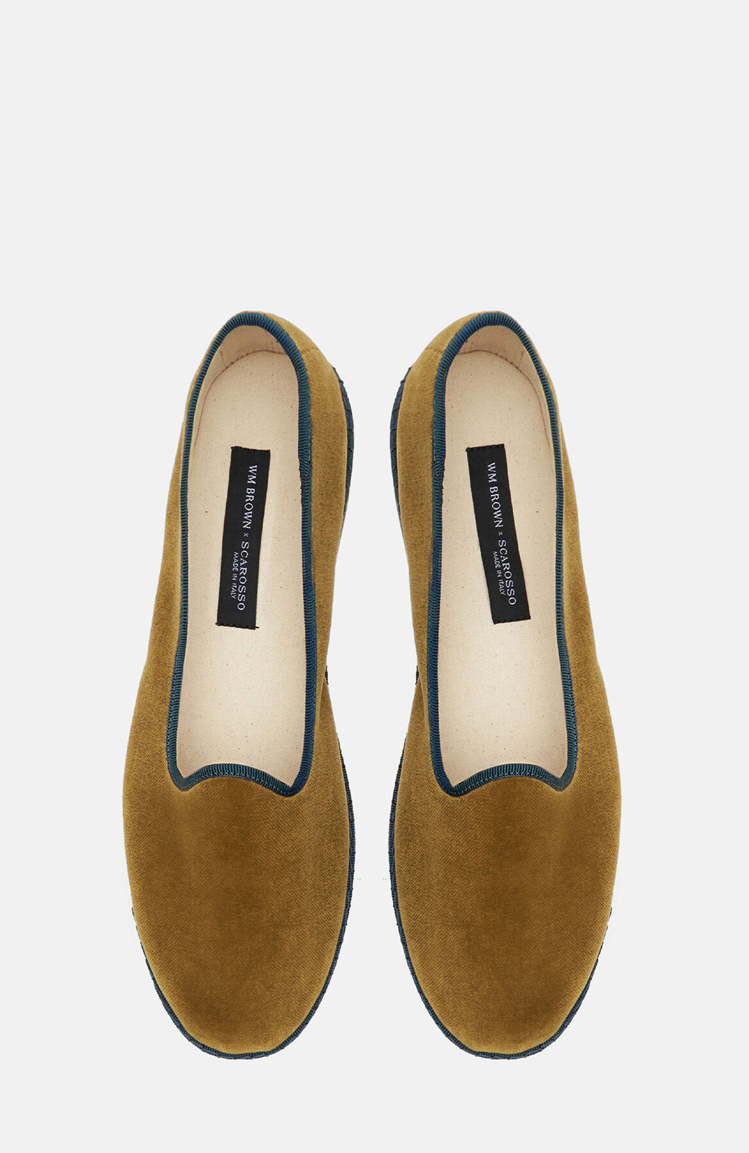 Olive Slippers, Alternate, color, Green - Velvet