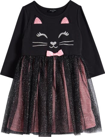 open lace back dress Unicorn Kitties 3/4 Sleeve Pocket Twirl Dress