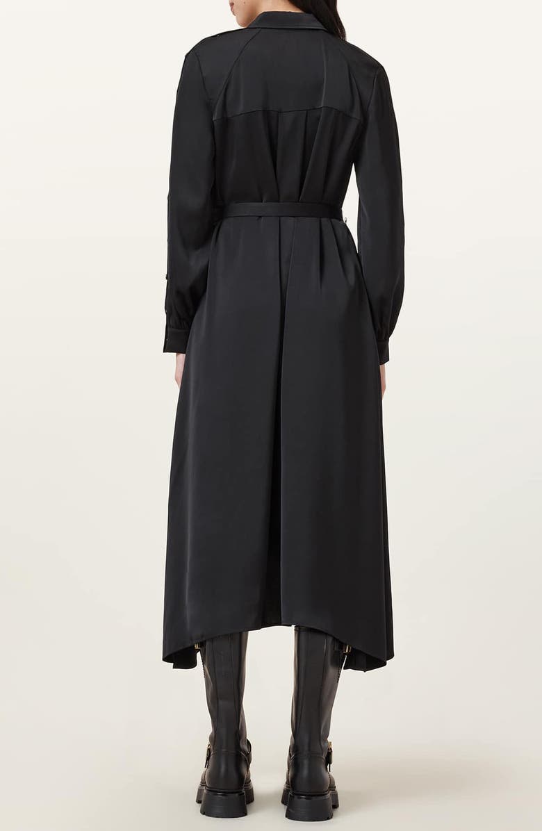 AllSaints Lexi Long Sleeve High-Low Shirtdress, Alternate, color, Steel Blue