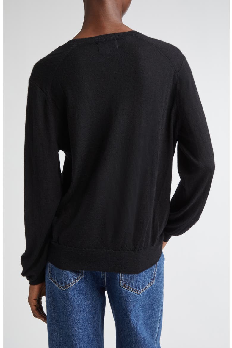 Julio Thin Cashmere V-Neck Sweater, Alternate, color, BLACK
