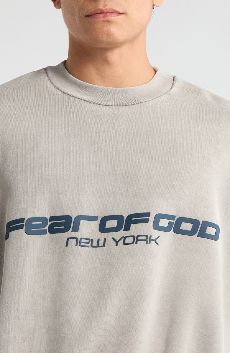 Fear of God Essentials Logo Graphic Print Relaxed Sweatshirt, Alternate, color, Smoke Grey