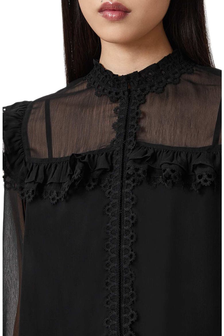 Ciara Ruffle Shirt, Alternate, color, BLACK