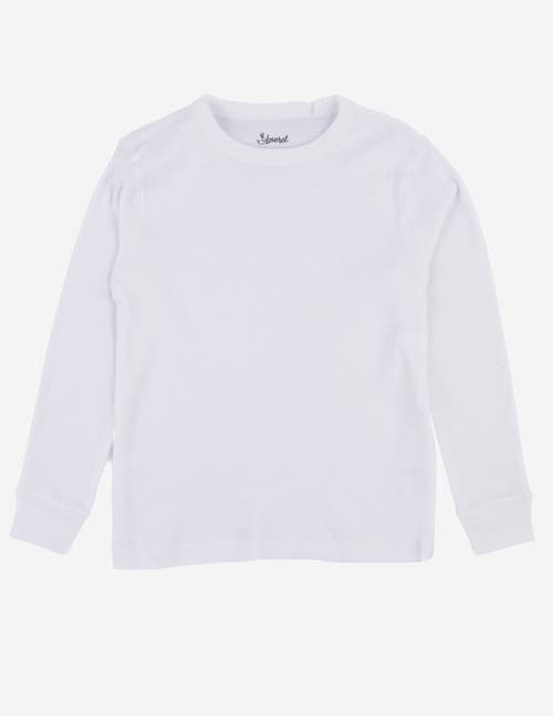 Leveret Kids Long Sleeve T-shirt, 100% Cotton, Solid Colors In White
