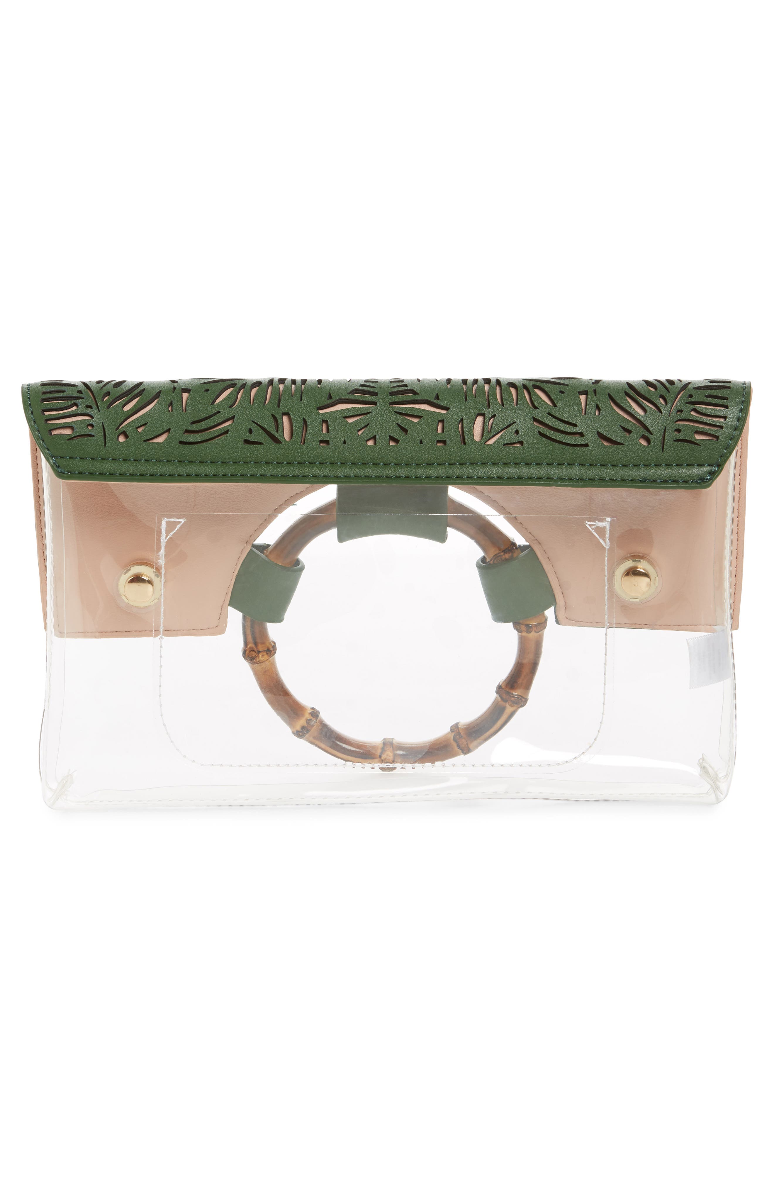 Leith Tropical Transparent Clutch, Alternate, color, 
