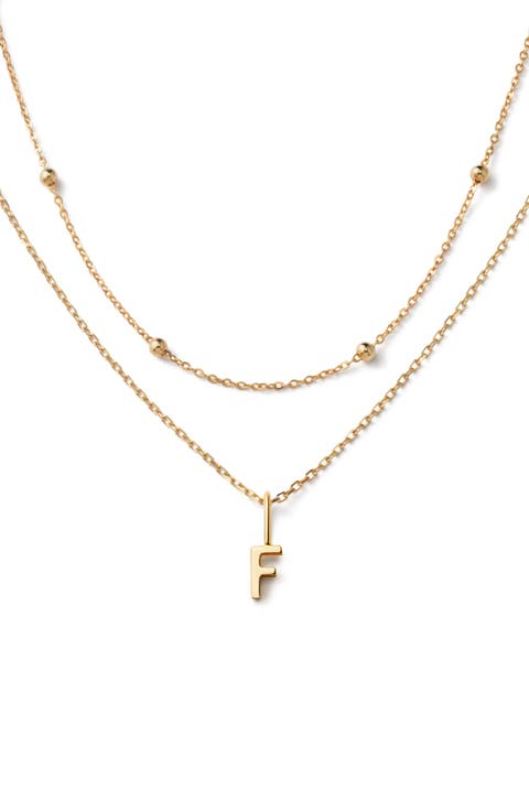 Gold Layered Letter Necklace
