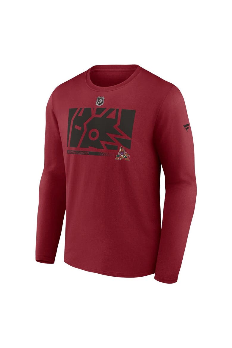 Men's Fanatics Branded Garnet Arizona Coyotes Authentic Pro Core Collection Secondary Long Sleeve T-Shirt, Alternate, color, Red