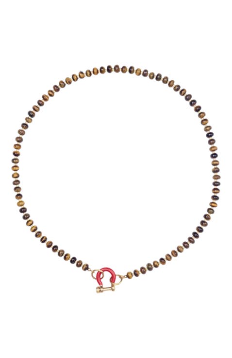 Garth Tiger Eye Gold Plated Necklace