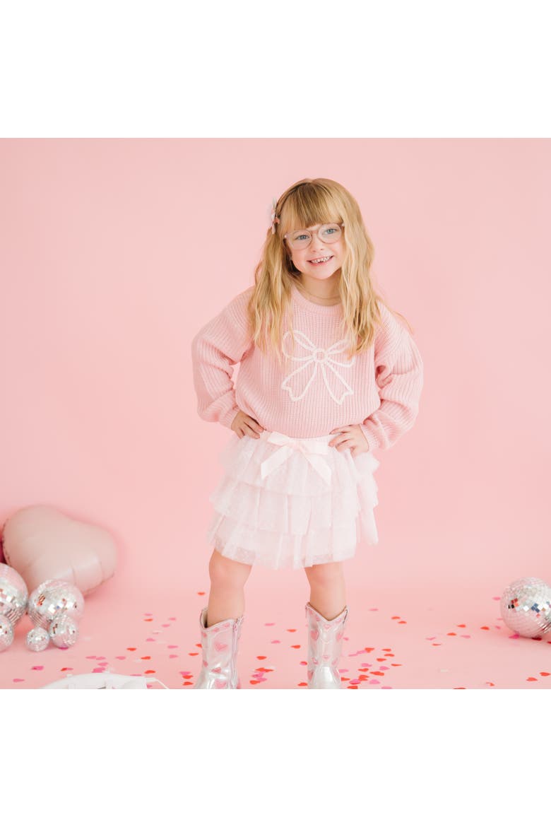 Bow Knit Sweater, Alternate, color, Blush Pink