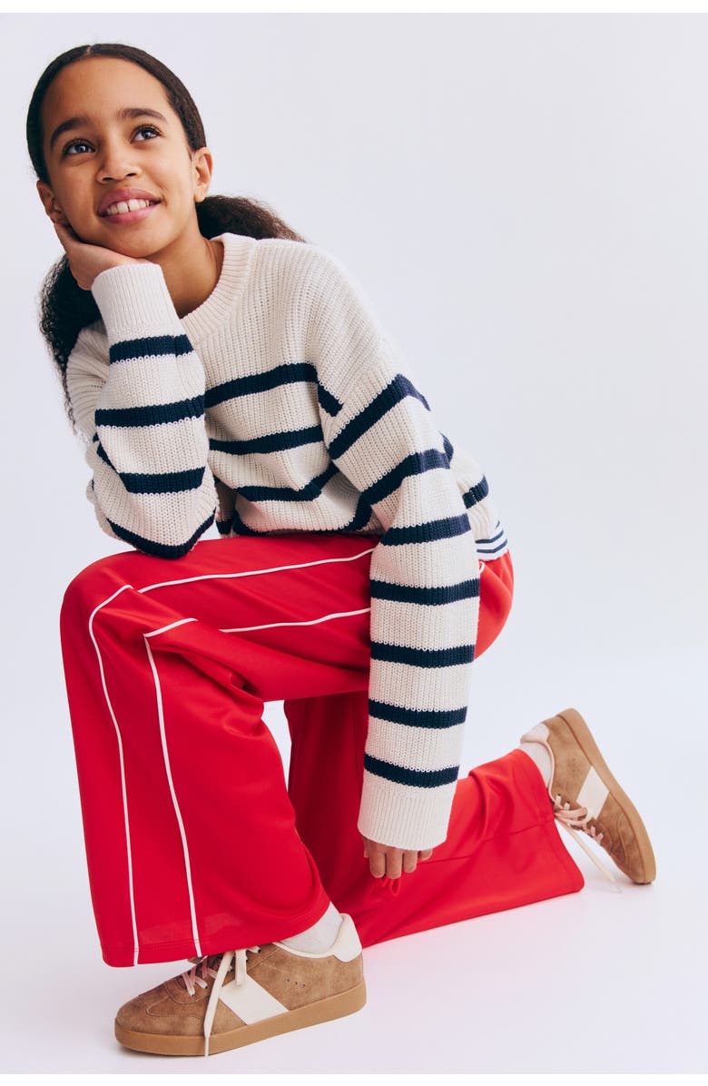 H&M Wide-leg track pants, Alternate, color, Red