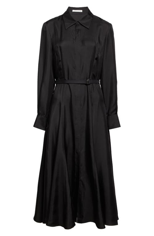 EMILIA WICKSTEAD EMILIA WICKSTEAD RIKO LONG SLEEVE SILK TWILL MIDI SHIRTDRESS