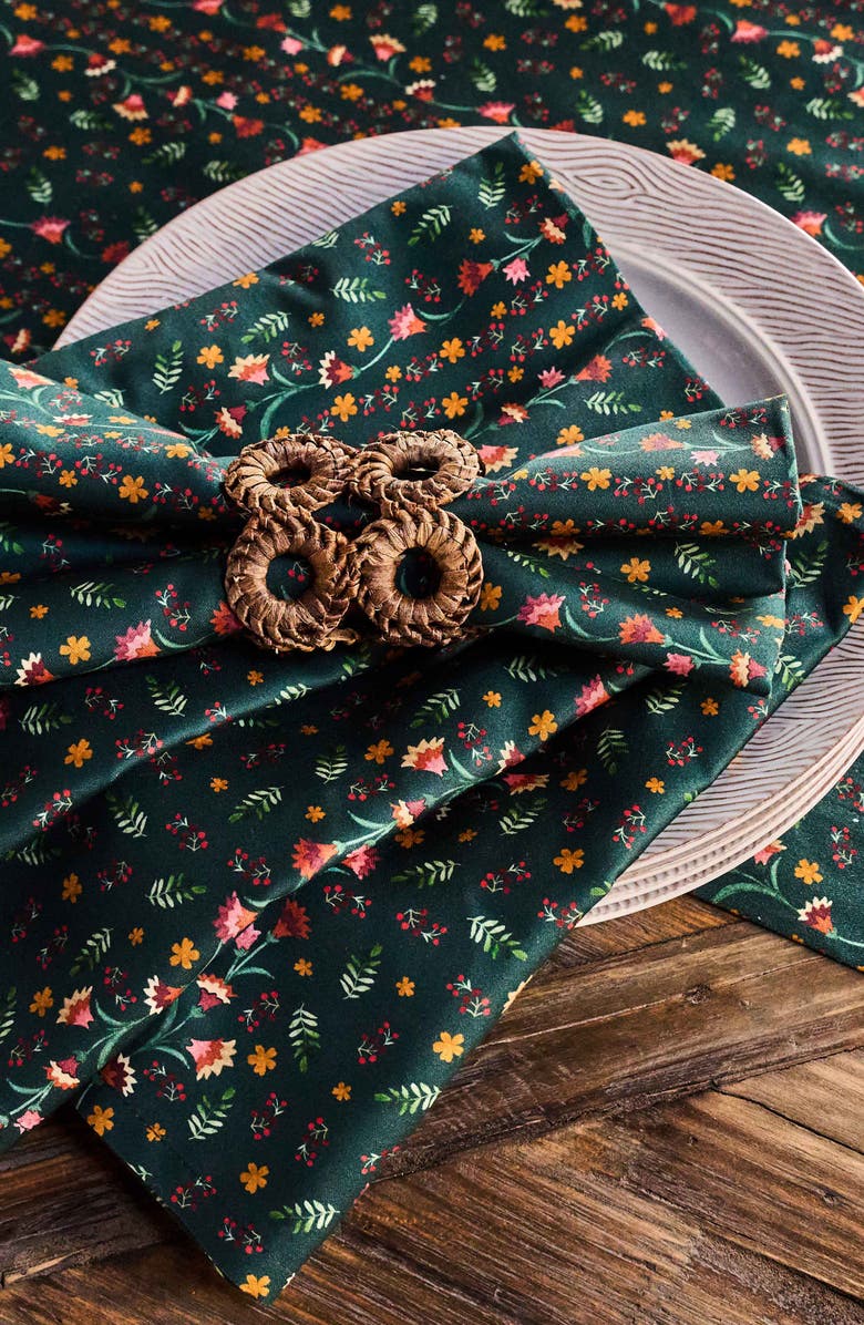 Juliska Klara Set of 4 Cotton Napkins, Alternate, color, Evergreen