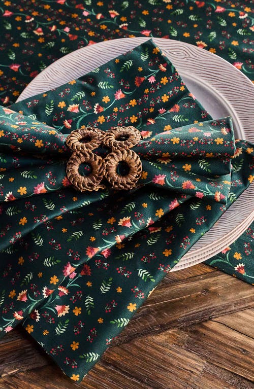Juliska Klara Set Of 4 Cotton Napkins In Green