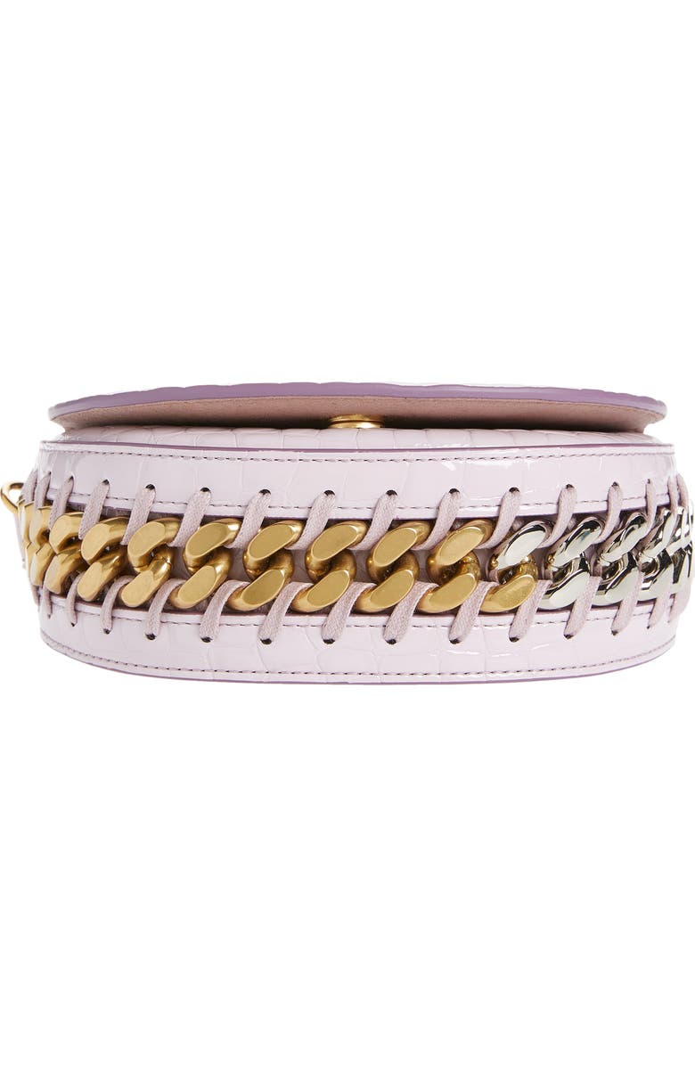 Stella McCartney Small Frayme Croc Embossed Faux Leather Shoulder Bag, Alternate, color,