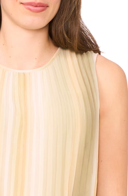 Halogenr Halogen(r) Pleated Sleeveless Shell Top In Soft Sage/beige Multi