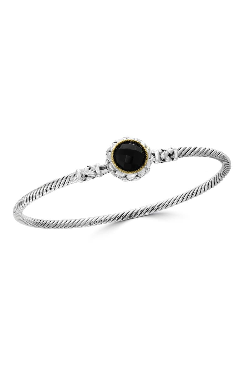 Sterling Silver Onyx Bracelet, Main, color, BLACK
