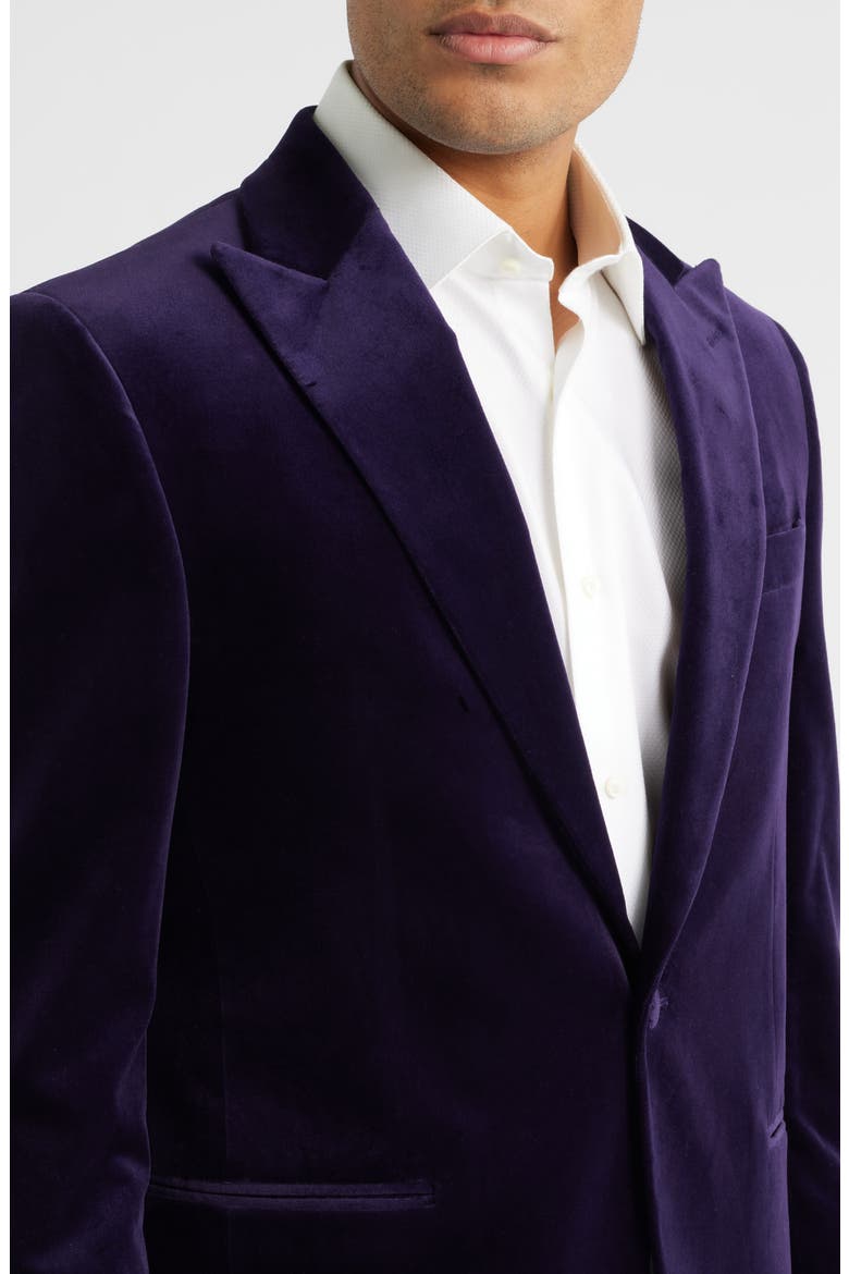 Erie Purple Stretch Velvet Dinner Jacket, Alternate, color, PLUM