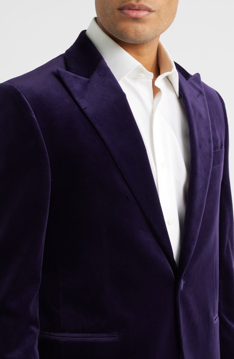 Jack Victor Erie Purple Stretch Velvet Dinner Jacket, Alternate, color, Plum
