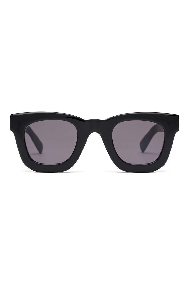 Elia Post Modern Primitive 46mm Small Square Sunglasses, Main, color, BLACK