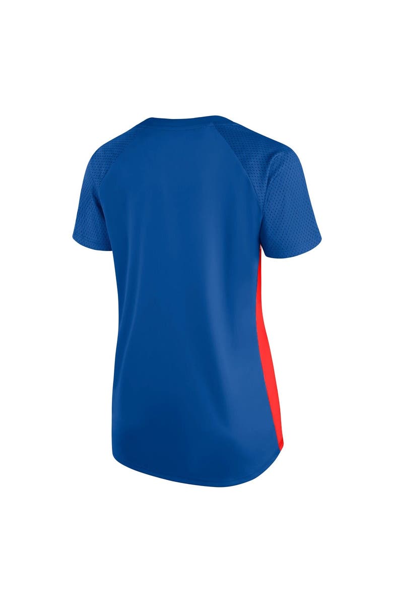 PROFILE Women's Profile  Royal Texas Rangers Plus Size Glitter Raglan V-Neck T-Shirt, Alternate, color, 