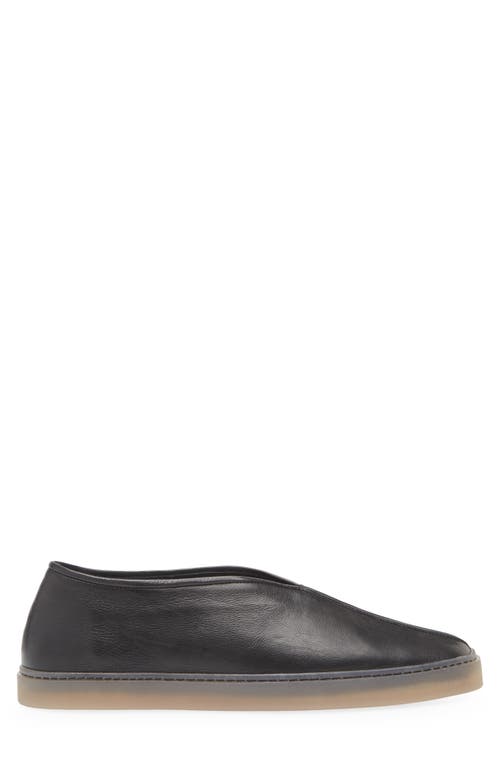 Lemaire Leather Low-top Sneakers In Black Bk999