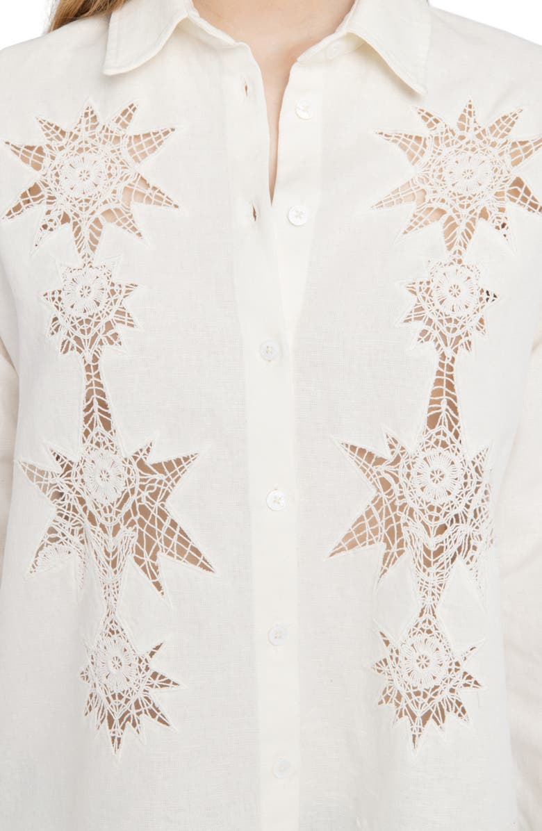 Zadig & Voltaire Morning Stitch Linen Blend Shirt, Alternate, color, 