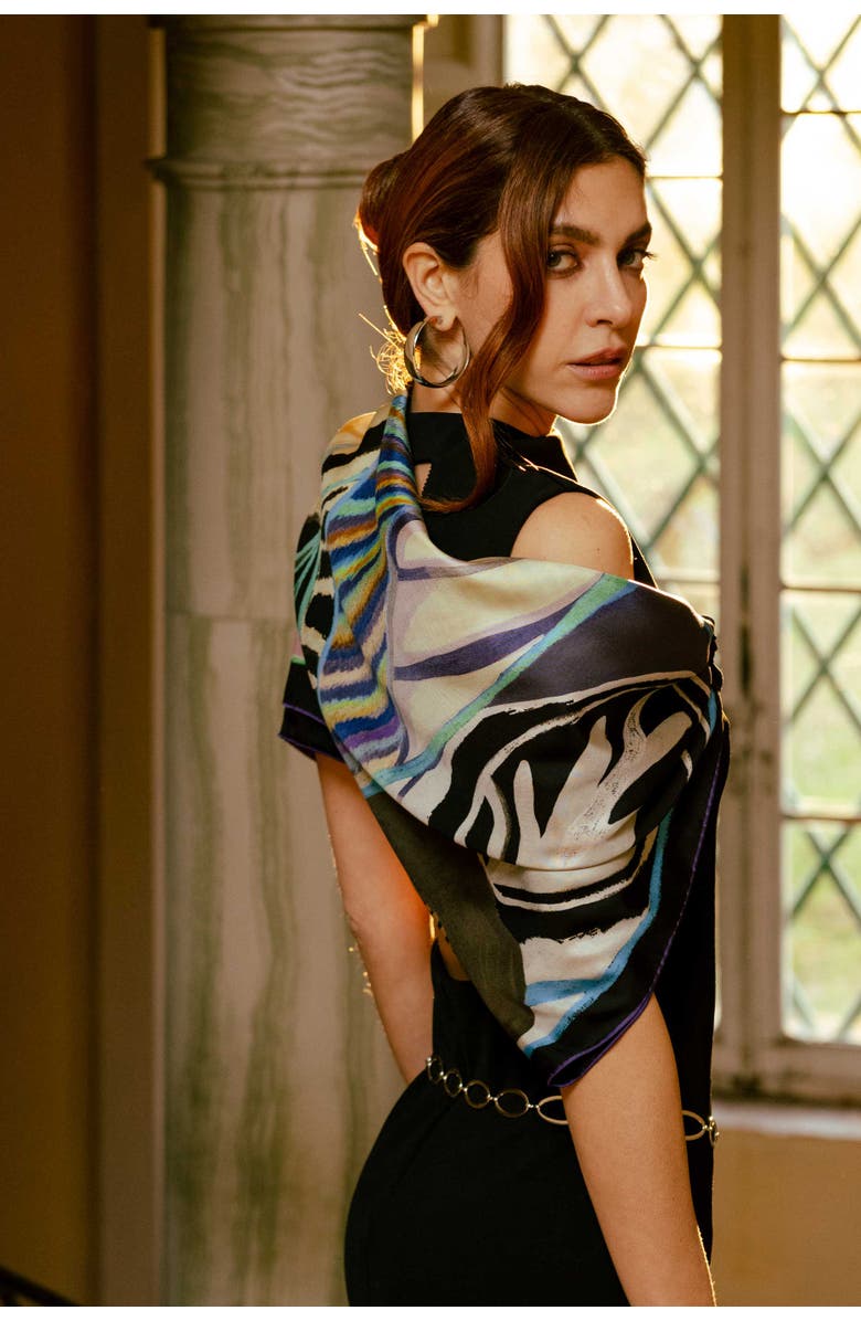 Elizabetta Nicola - Silk Foulard, Alternate, color, Blue And Plum