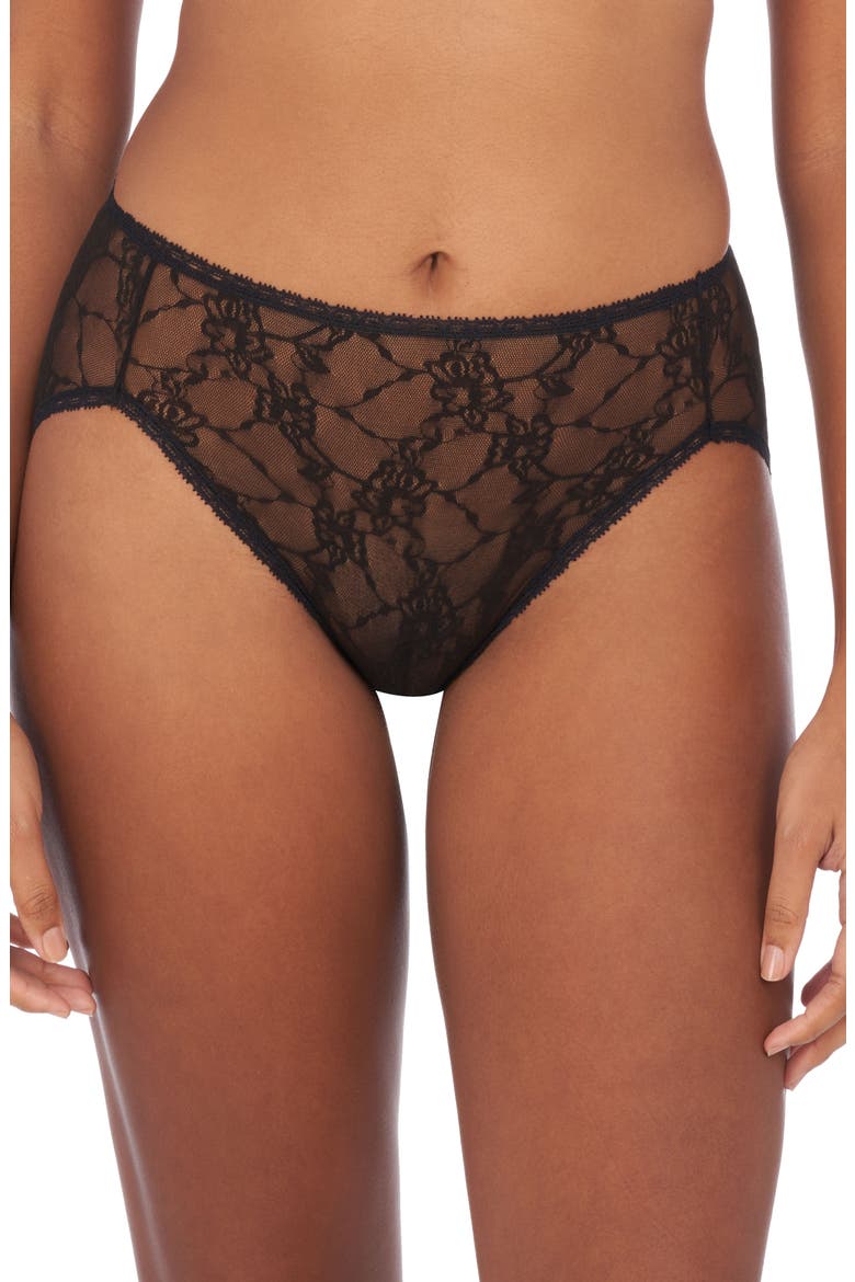 Bliss Allure Lace French Cut Panties, Alternate, color, BLACK
