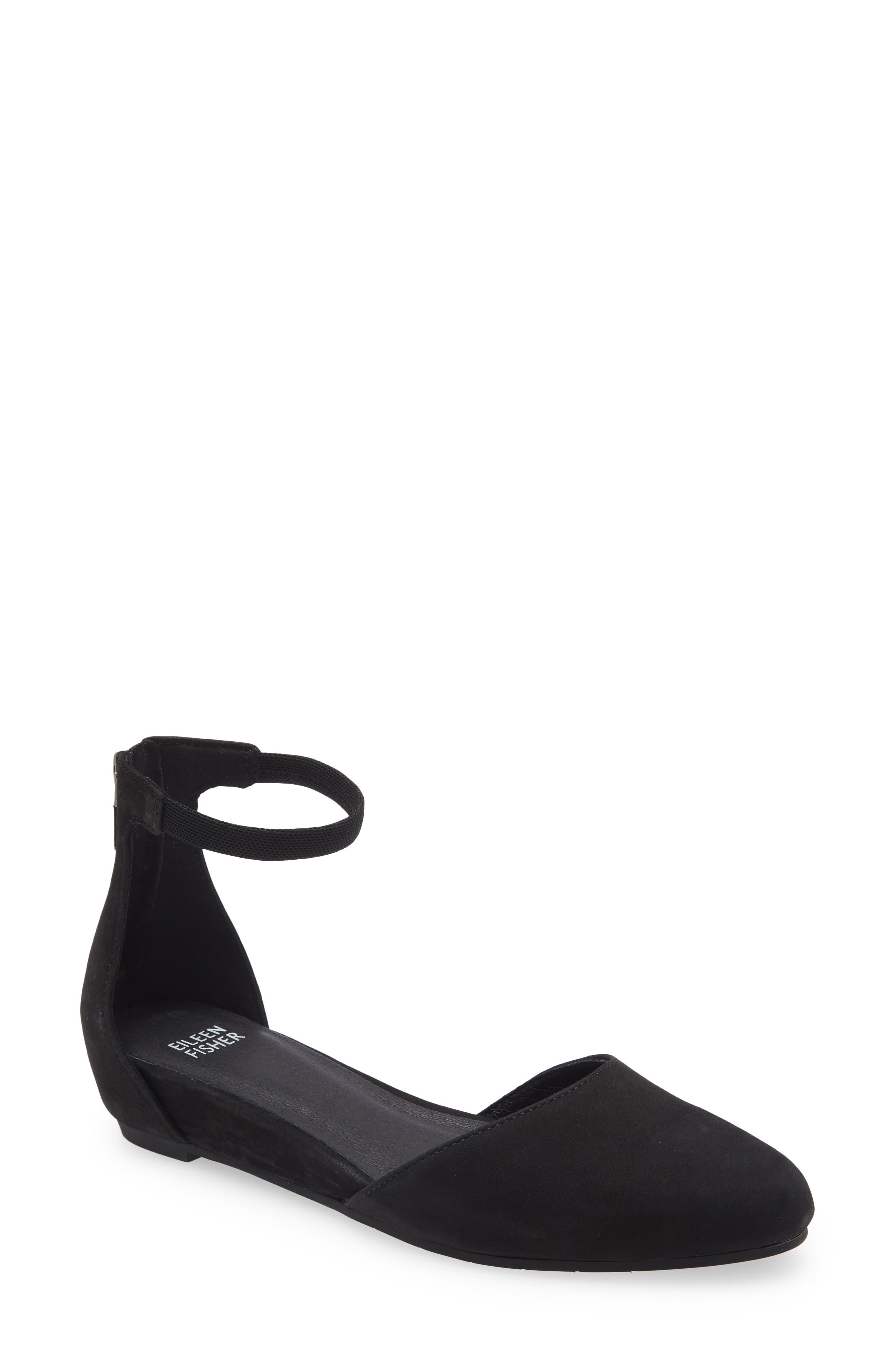 Eileen Fisher Ingle Ankle Strap Flat, Main, color, 