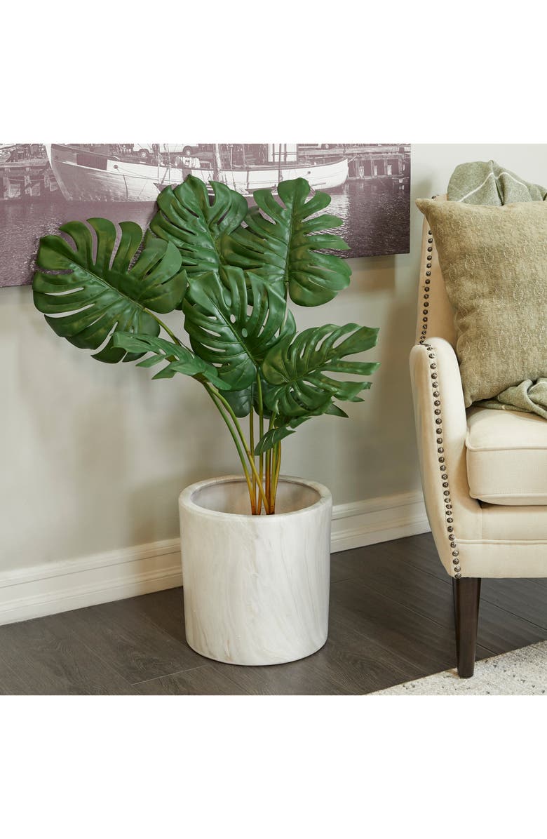 GINGER BIRCH STUDIO Green Faux Foliage Potted Artificial Monstera Tree, Alternate, color,