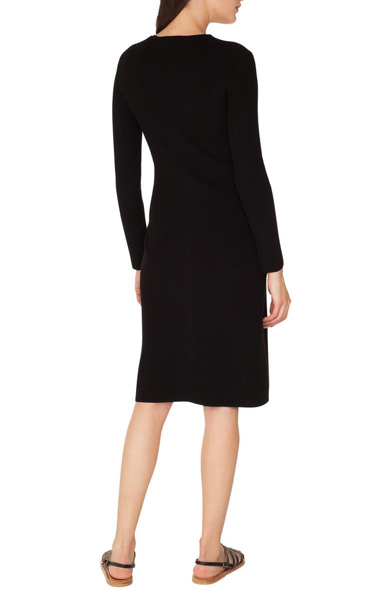Akris Rib Knit Stretch Wool & Silk Dress, Alternate, color, 