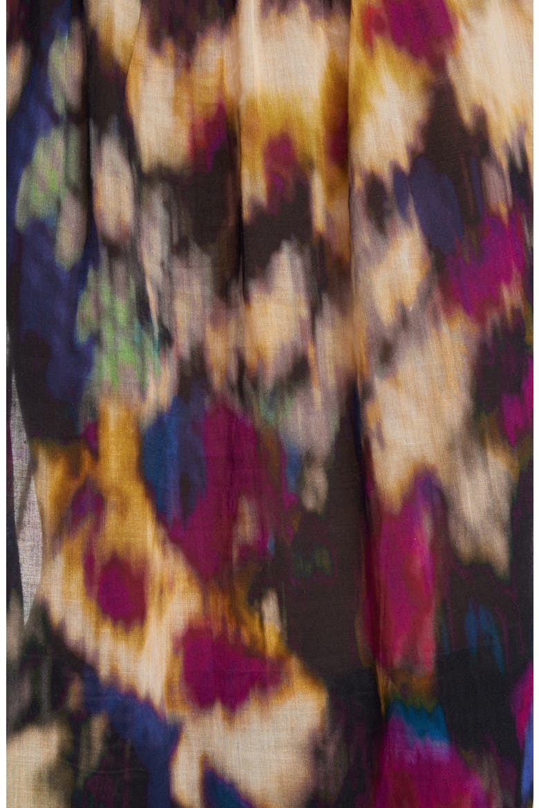 Maria Print Cotton Shirt, Alternate, color, OCHRE/ BLACK