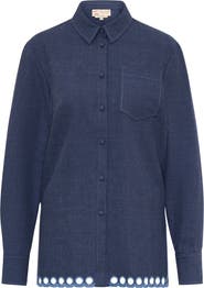 Maison Common Embroidered Cotton Flannel Shirt