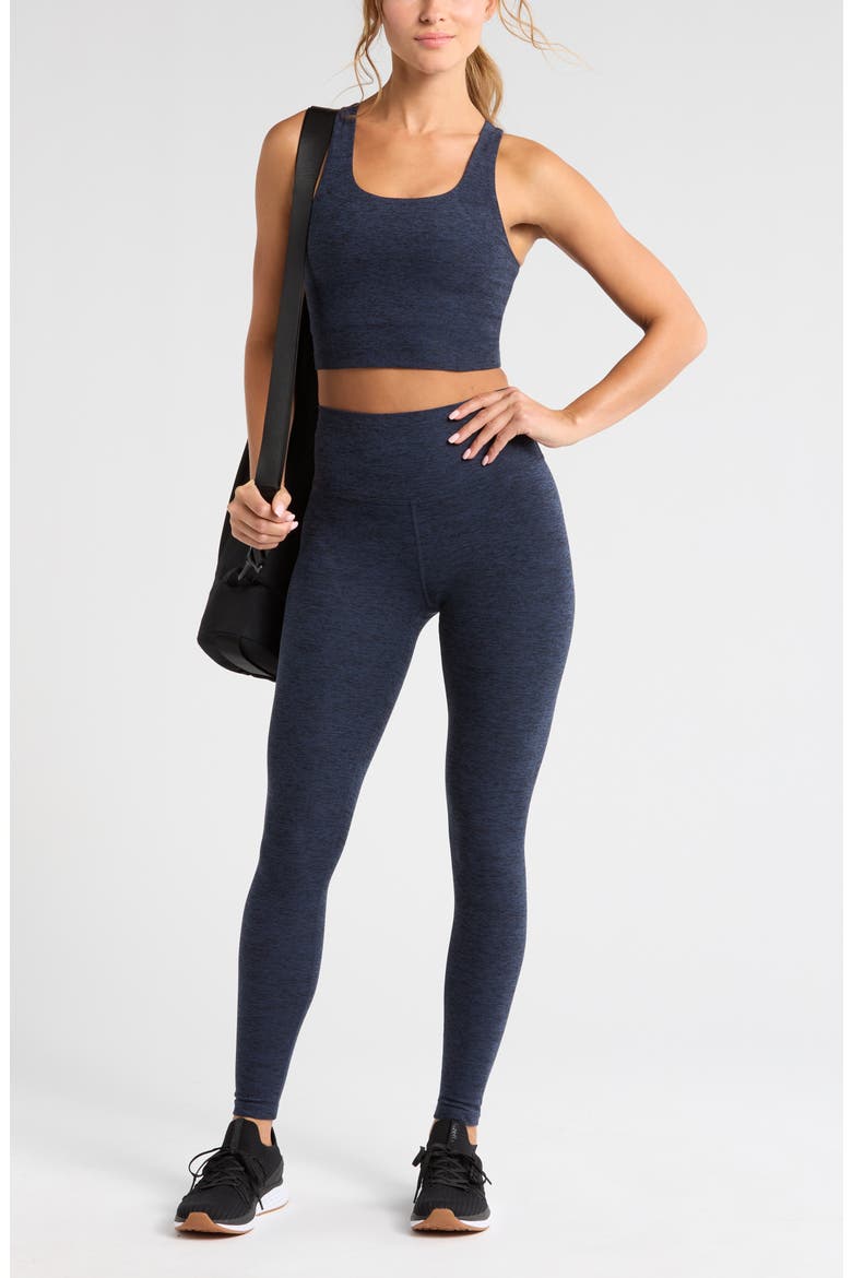 Renew Mélange High Waist Leggings, Alternate, color, NAVY SAPPHIRE MELANGE