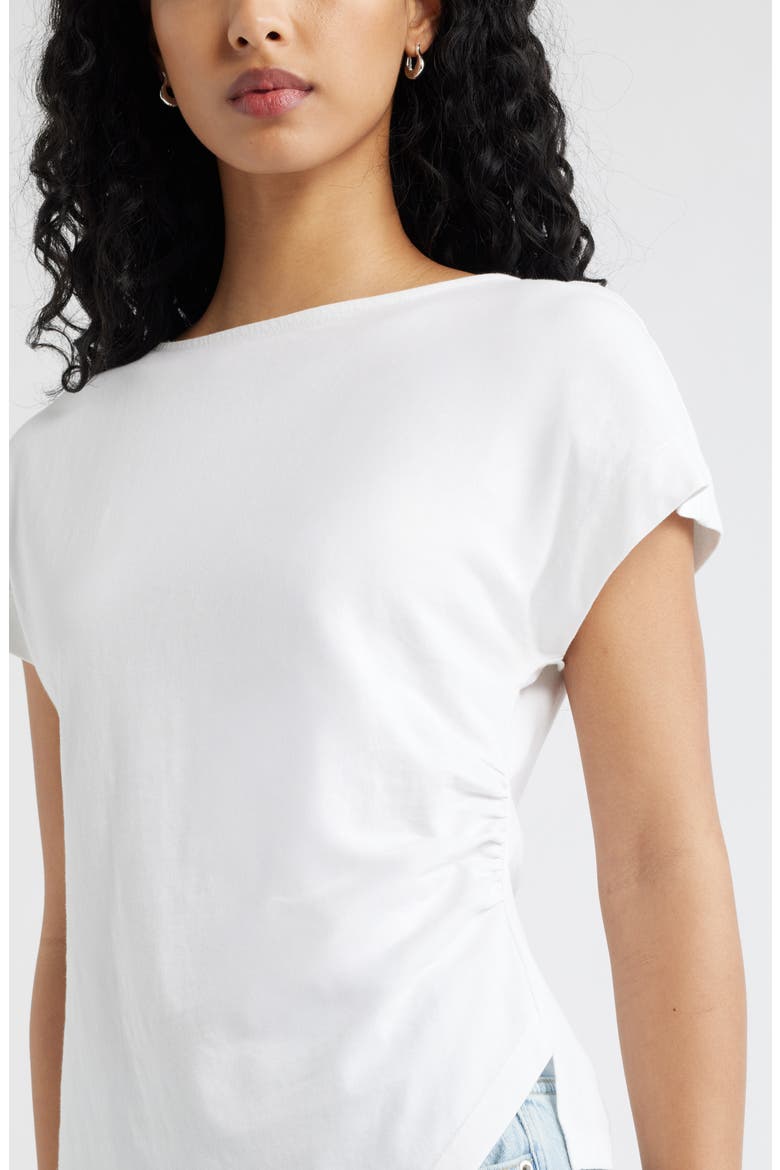 Asymmetric Cotton T-Shirt, Alternate, color, WHITE