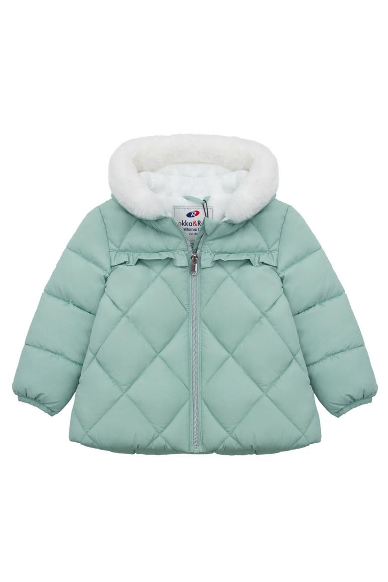 Soft Lining Hooded Puffer Jacket, Main, color, Teal mint