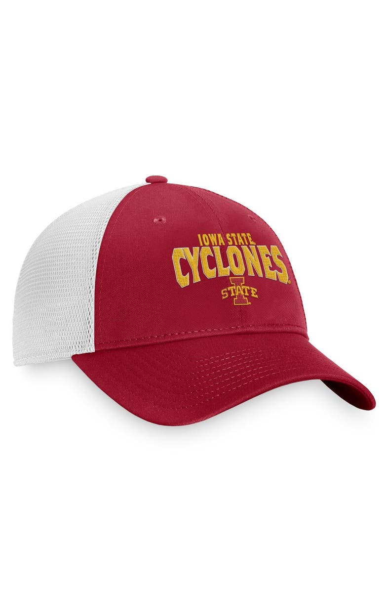 TOP OF THE WORLD Men's Top of the World Cardinal/White Iowa State Cyclones Breakout Trucker Snapback Hat, Alternate, color, 