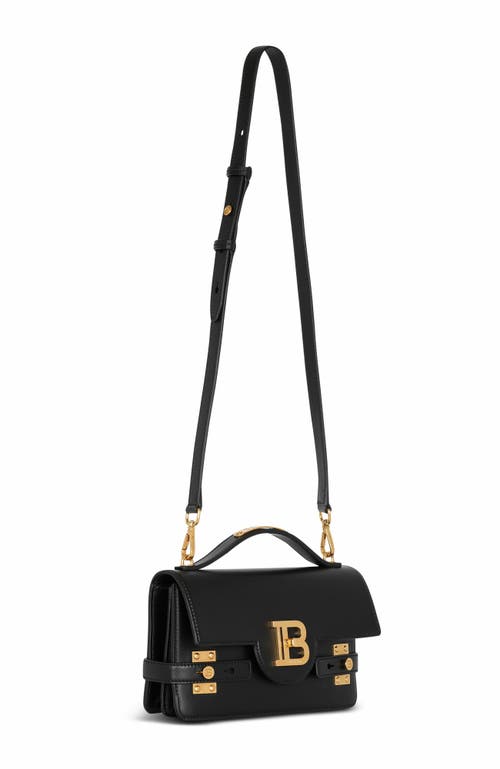 Balmain B-buzz 17 Leather Shoulder Bag In Black
