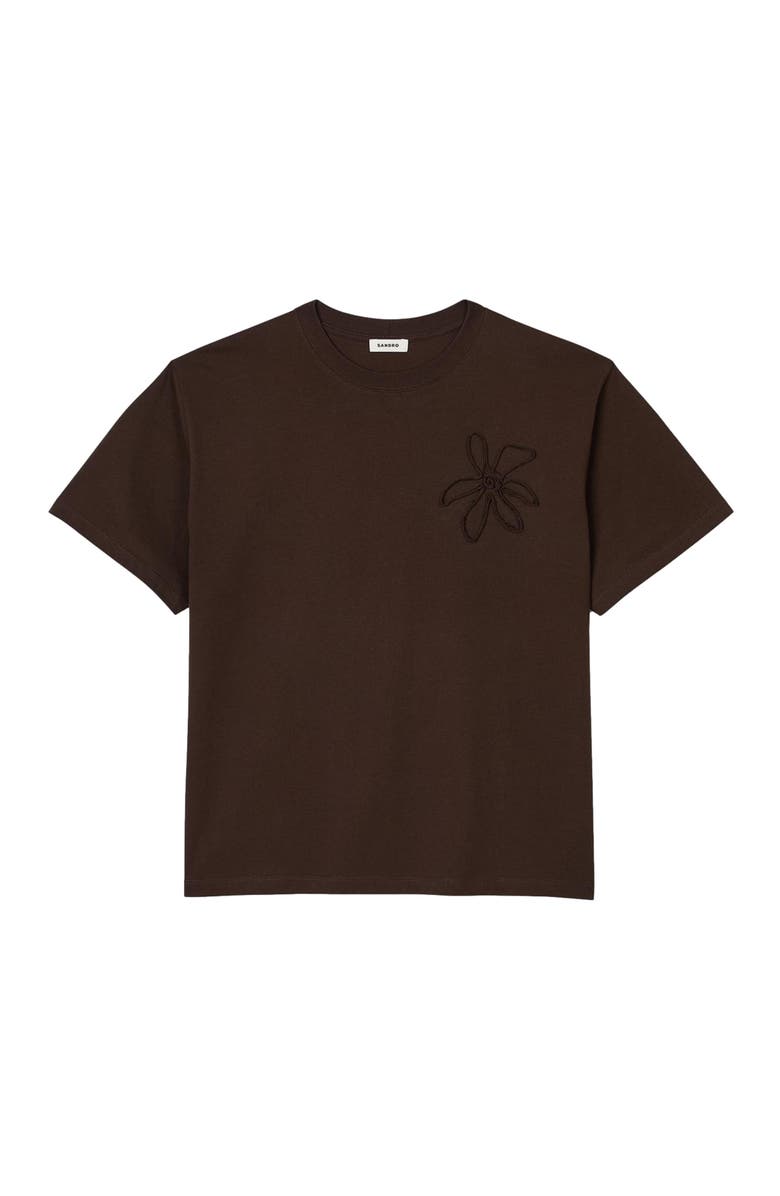 SANDRO Oversized flower T-shirt, Alternate, color, 